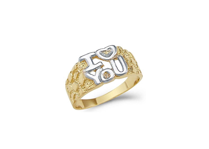 Two Tone Plated I love You Ring